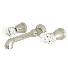 Kingston Brass  KS7128KRL Krystal Onyx Two-Handle Wall Mount Bathroom Faucet, Brushed Nickel