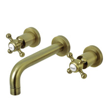 Kingston Brass  KS8123BX Metropolitan 2-Handle 8 in. Wall Mount Bathroom Faucet, Antique Brass