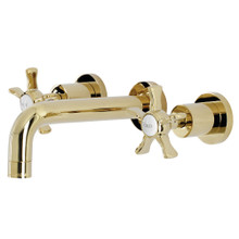 Kingston Brass  KS8122NX Hamilton Two-Handle Wall Mount Bathroom Faucet, Polished Brass