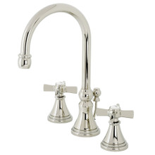 Kingston Brass  KS2986ZX Millennium Widespread Bathroom Faucet with Brass Pop-Up, Polished Nickel