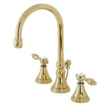 Kingston Brass  KS2982TAL Tudor Widespread Bathroom Faucet with Brass Pop-Up, Polished Brass