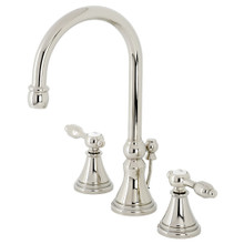 Kingston Brass  KS2986TAL Tudor Widespread Bathroom Faucet with Brass Pop-Up, Polished Nickel
