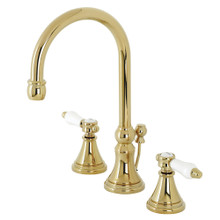 Kingston Brass  KS2982BPL Bel-Air Widespread Bathroom Faucet with Brass Pop-Up, Polished Brass