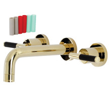 Kingston Brass  KS8122CKL Kaiser Two-Handle Wall Mount Bathroom Faucet, Polished Brass