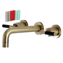 Kingston Brass  KS8123CKL Kaiser Two-Handle Wall Mount Bathroom Faucet, Antique Brass