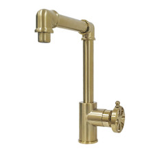 Kingston Brass  KS144RXBB Belknap Single-Handle Bathroom Faucet with Push Pop-Up, Brushed Brass