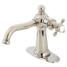Kingston Brass  KSD154BXPN Nautical Single-Handle Bathroom Faucet with Push Pop-Up, Polished Nickel