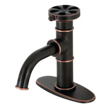 Kingston Brass  KSD282RXNB Belknap Single-Handle Bathroom Faucet with Push Pop-Up, Naples Bronze
