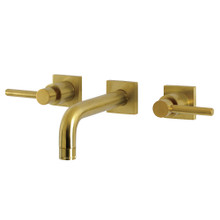 Kingston Brass  KS6127DL Concord Two-Handle Wall Mount Bathroom Faucet, Brushed Brass