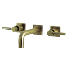 Kingston Brass  KS6123DL Concord Two-Handle Wall Mount Bathroom Faucet, Antique Brass