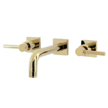 Kingston Brass  KS6122DL Concord Two-Handle Wall Mount Bathroom Faucet, Polished Brass