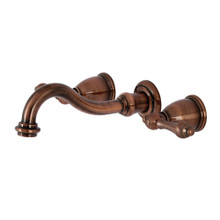 Kingston Brass  KS312ALAC Vintage 2-Handle Wall Mount Bathroom Faucet, Antique Copper