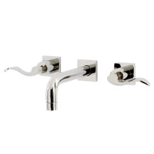 Kingston Brass  KS6126DFL NuWave Two-Handle Wall Mount Bathroom Faucet, Polished Nickel