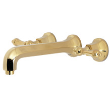 Kingston Brass  KS4122AL Metropolitan 2-Handle Wall Mount Bathroom Faucet, Polished Brass