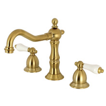 Kingston Brass  KS1977PL 8 in. Widespread Bathroom Faucet, Brushed Brass