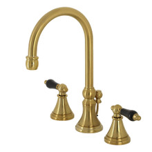 Kingston Brass  KS2987PKL Duchess Widespread Bathroom Faucet with Brass Pop-Up, Brushed Brass