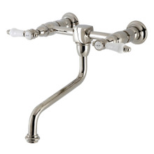 Kingston Brass  KS1216BPL Bel Air Wall Mount Bathroom Faucet, Polished Nickel