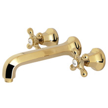 Kingston Brass  KS4122AX Metropolitan 2-Handle Wall Mount Bathroom Faucet, Polished Brass