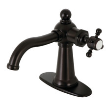 Kingston Brass  KSD154BXORB Nautical Single-Handle Bathroom Faucet with Push Pop-Up, Oil Rubbed Bronze