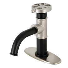 Kingston Brass  KSD2828RX Belknap Single-Handle Bathroom Faucet with Push Pop-Up, Matte Black/Brushed Nickel