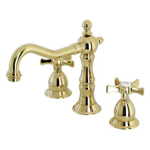 Kingston Brass  KS1972NX Hamilton Widespread Bathroom Faucet with Brass Pop-Up, Polished Brass