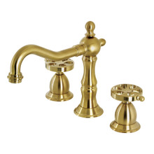 Kingston Brass  KS1977RX Belknap Widespread Bathroom Faucet with Brass Pop-Up, Brushed Brass