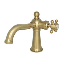 Kingston Brass  KS154BXBB Nautical Single-Handle Bathroom Faucet with Push Pop-Up, Brushed Brass