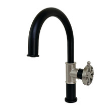 Kingston Brass  KS2236RX Eagan Single-Handle Bathroom Faucet with Push Pop-Up, Matte Black/Polished Nickel