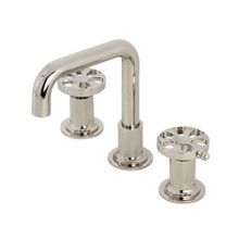 Kingston Brass  KS142RXPN Belknap Widespread Bathroom Faucet with Push Pop-Up, Polished Nickel