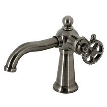 Kingston Brass  KS354CGVN Fuller Single-Handle Bathroom Faucet with Push Pop-Up, Black Stainless