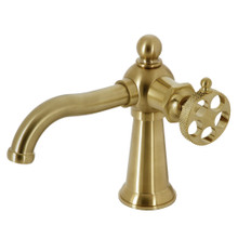Kingston Brass  KS3547RKX Webb Single-Handle Bathroom Faucet with Push Pop-Up, Brushed Brass