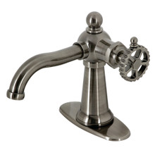 Kingston Brass  KSD354CGVN Fuller Single-Handle Bathroom Faucet with Push Pop-Up, Black Stainless