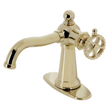 Kingston Brass  KSD3542CG Fuller Single-Handle Bathroom Faucet with Push Pop-Up, Polished Brass