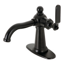 Kingston Brass  KSD3540KL Knight Single-Handle Bathroom Faucet with Push Pop-Up, Matte Black
