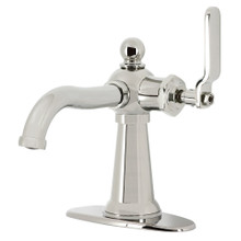 Kingston Brass  KSD3546KL Knight Single-Handle Bathroom Faucet with Push Pop-Up, Polished Nickel