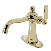 Kingston Brass  KSD3542KL Knight Single-Handle Bathroom Faucet with Push Pop-Up, Polished Brass