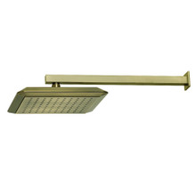 Kingston Brass  K251A3CK Claremont 9-5/8" Square Shower Head with Shower Arm, Antique Brass