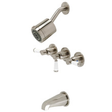 Kingston Brass  KBX8138DPL Paris Three-Handle Tub and Shower Faucet, Brushed Nickel