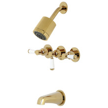 Kingston Brass  KBX8132DPL Paris Three-Handle Tub and Shower Faucet, Polished Brass