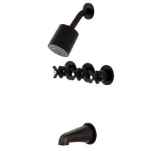 Kingston Brass  KBX8135ZX Millennium Three-Handle Tub and Shower Faucet, Oil Rubbed Bronze