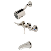 Kingston Brass  KBX8136DL Concord Three-Handle Tub and Shower Faucet, Polished Nickel