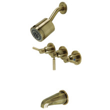 Kingston Brass  KBX8133DL Concord Three-Handle Tub and Shower Faucet, Antique Brass