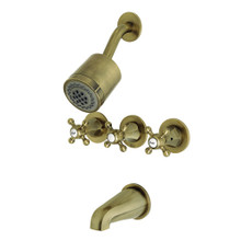 Kingston Brass  KBX8133BX Metropolitan Three-Handle Tub and Shower Faucet, Antique Brass