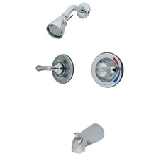 Kingston Brass  KB671 Magellan Twin Handles Tub Shower Faucet Pressure Balanced With Volume Control, Polished Chrome