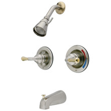 Kingston Brass  GKB679 Magellan Pressure Balanced Tub and Shower Faucet, Brushed Nickel/Polished Brass