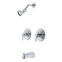 Kingston Brass  KB661NDL NuvoFusion Two-Handle Tub and Shower Faucet with Volume Control, Polished Chrome
