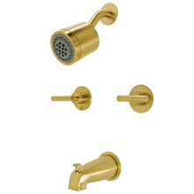 Kingston Brass  KBX8147CML Manhattan Two-Handle Tub and Shower Faucet, Brushed Brass