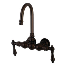 Kingston Brass  AE1T5 Aqua Vintage 3-3/8 Inch Wall Mount Tub Faucet, Oil Rubbed Bronze