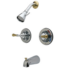 Kingston Brass  KB674 Tub and Shower Faucet, Polished Chrome/Polished Brass