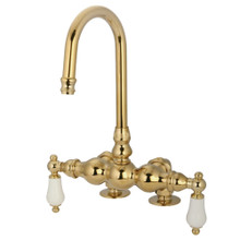 Kingston Brass  CC93T2 Vintage 3-3/8-Inch Deck Mount Tub Faucet, Polished Brass